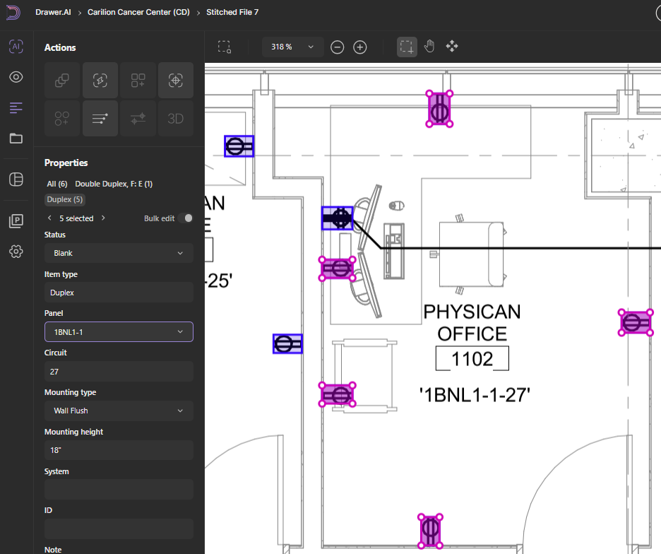 Work process: Using multi-select and Bulk Edit features to grab many devices on a common circuit