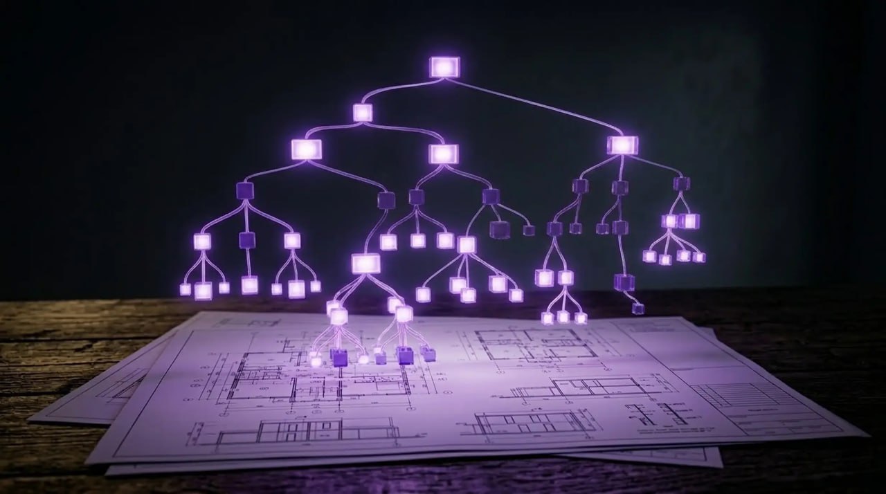 Drawer AI construction estimating process tree diagram